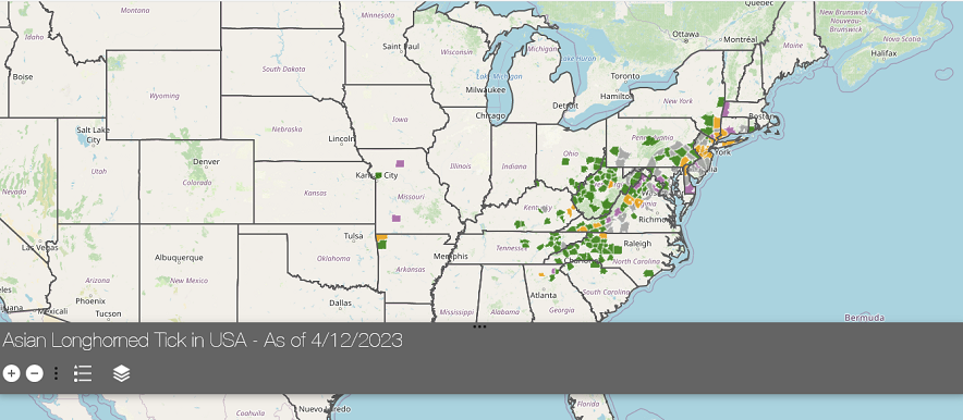 asian longhorned tick map