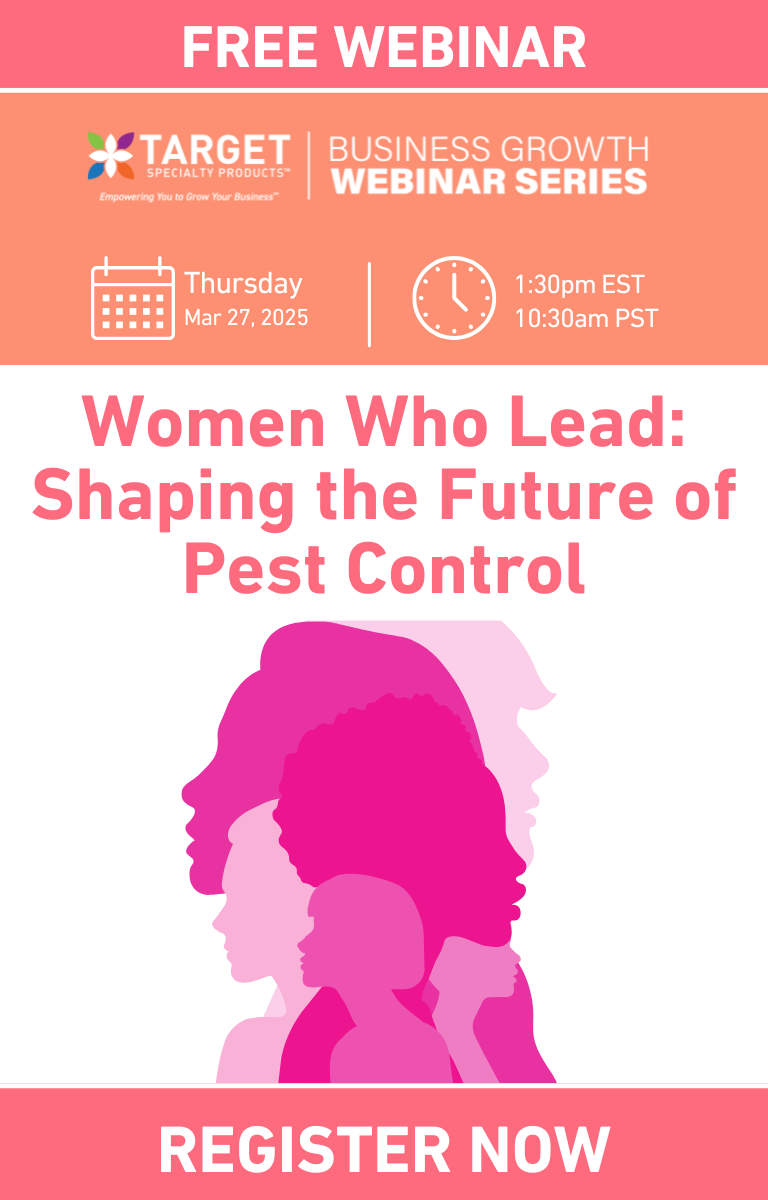 Women Who Lead: Shaping the Future of Pest Control Free Webinar Thu, Mar 27, 2025 10:30 AM - 11:30 AM PDT