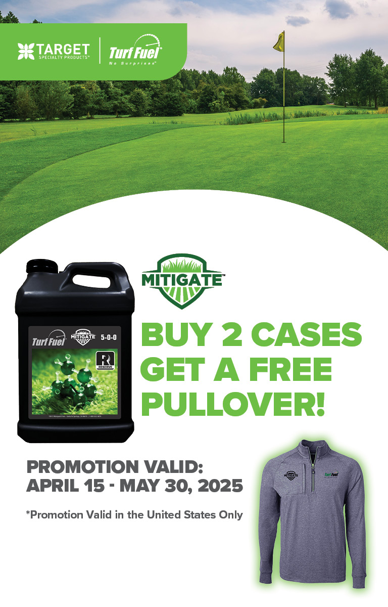 Turf Fuel Mitigate Buy 2 Cases get a Free Pullover Promotion - April 15 - May 30 2025 US Promo only