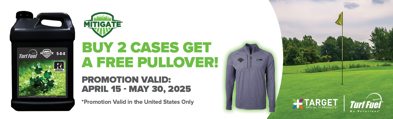 Turf Fuel Mitigate Buy 2 Cases get a Free Pullover Promotion - April 15 - May 30 2025 US Promo only