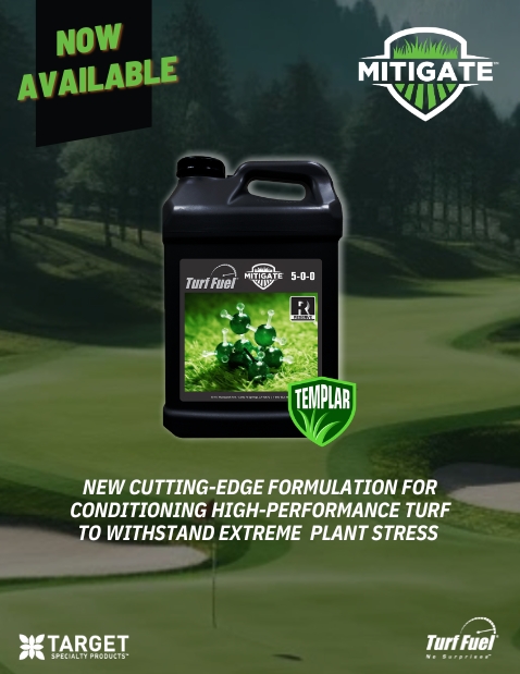 Now Available: Mitigate - new cutting-edge formulation for conditioning high-performance turf to withstand extreme plant stress.